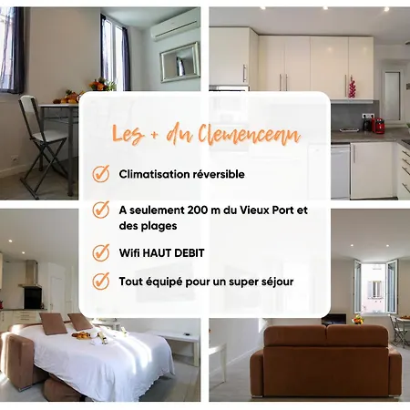Le Clemenceau By Apirent #cosy #200m Des Plages #wifi Appartement